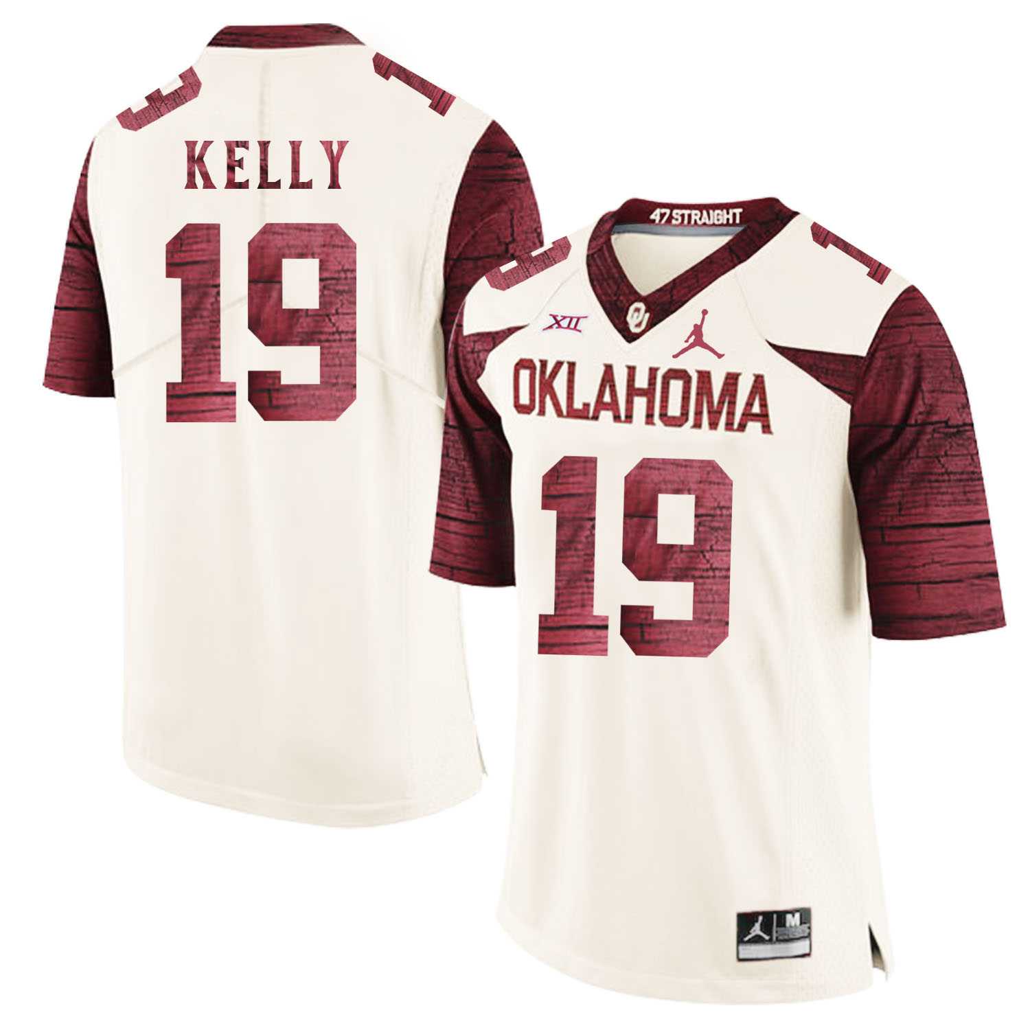 Oklahoma Sooners #19 Caleb Kelly White 47 Game Winning Streak College Football Jersey Dzhi